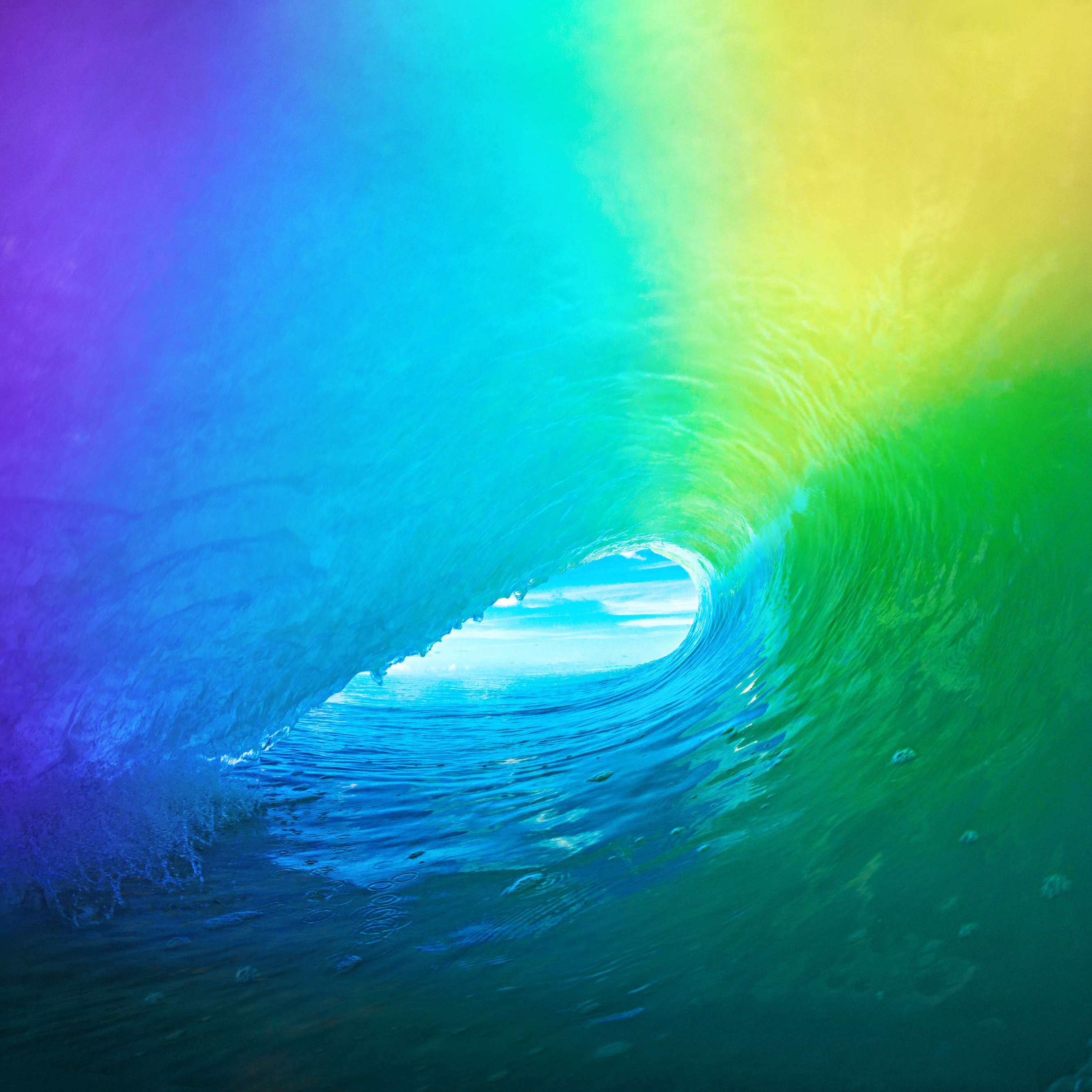 Download The Colored Wave Default iOS 9 Wallpaper ...