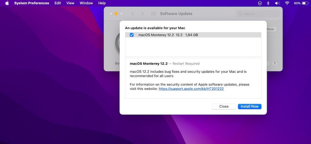 Примечания к выпуску macOS Monterey 12.2