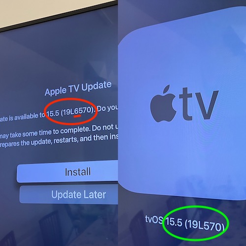 Ошибка номера сборки tvOS 15.5