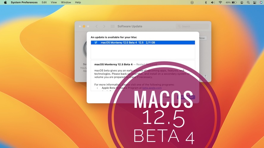 macOS 12.5 Бета 4