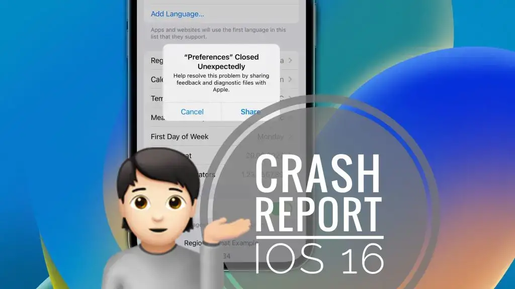 всплывающее окно с сообщением об ошибке в iOS 16