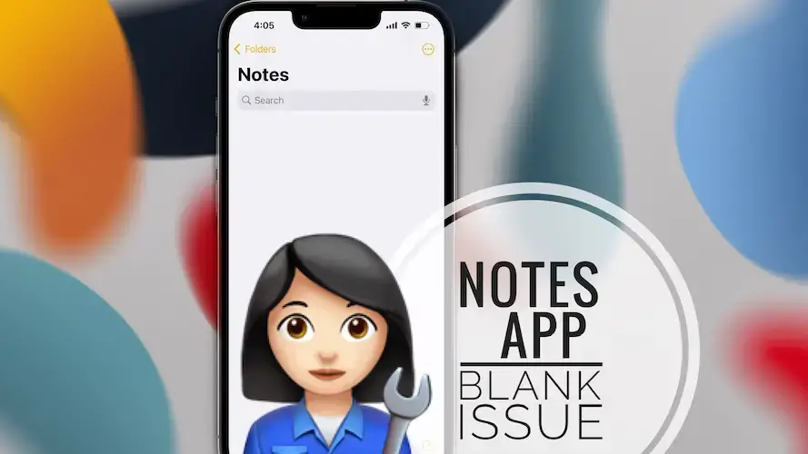 Пустое приложение Notes на iPhone