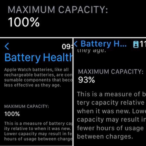 здоровье батареи Apple Watch 100