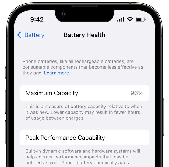 iphone 13 pro максимальная емкость 96