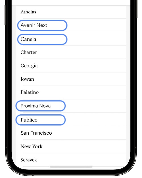 новые шрифты в книгах ios 16