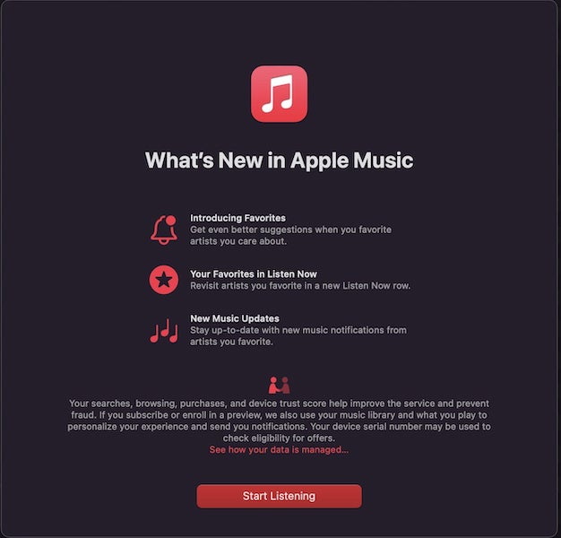 Apple Music заставка macOS 13