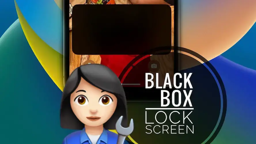 черный ящик на экране блокировки