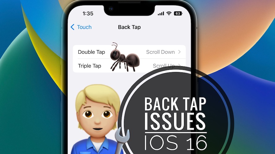 Назад Tap не работает ios 16