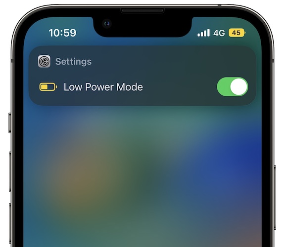 значок режима пониженного энергопотребления в iOS 16 beta 8