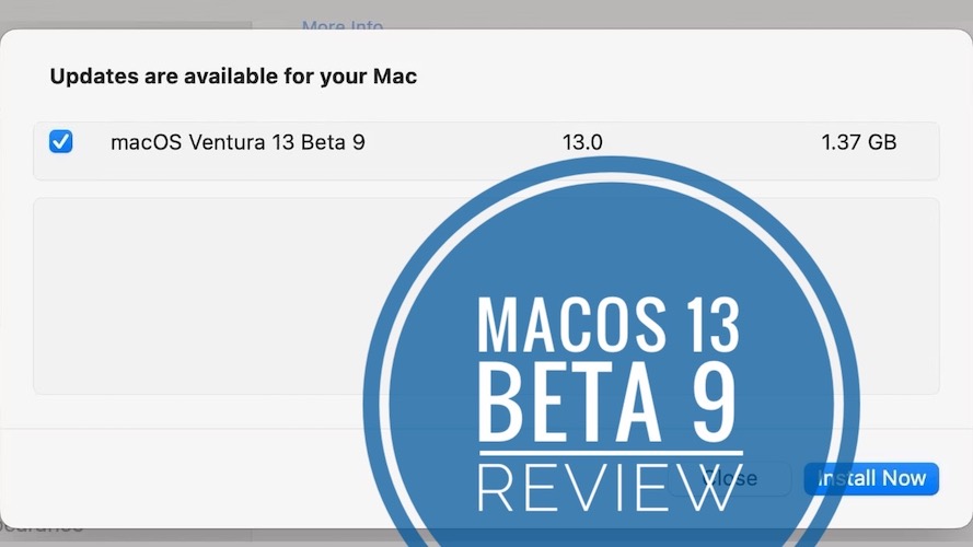Обновление macOS 13 Бета 9