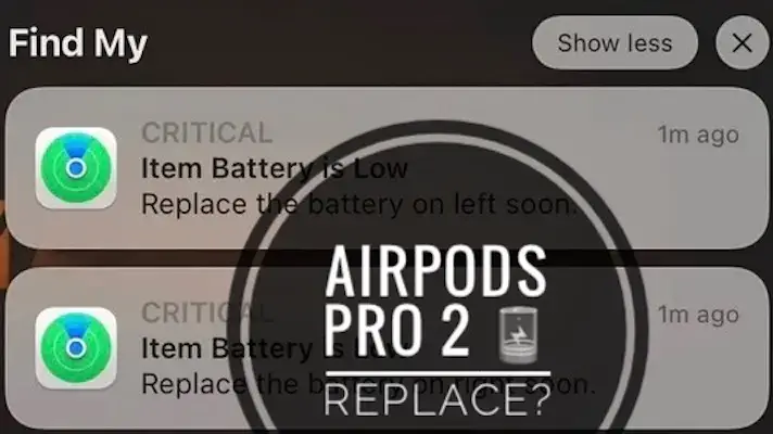 уведомление о замене батареи airpods pro 2