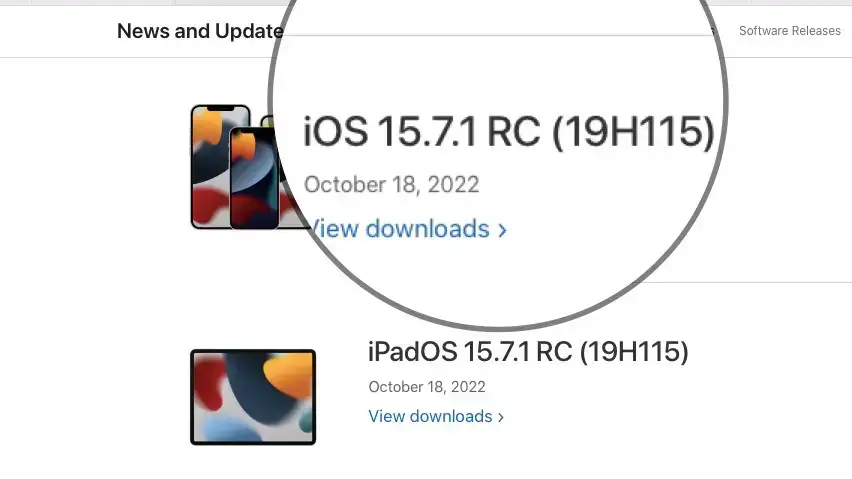 Обновление iOS 15.7.1 RC