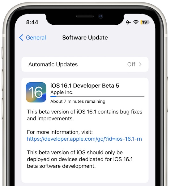 iOS 16.1 бета 5 скачать