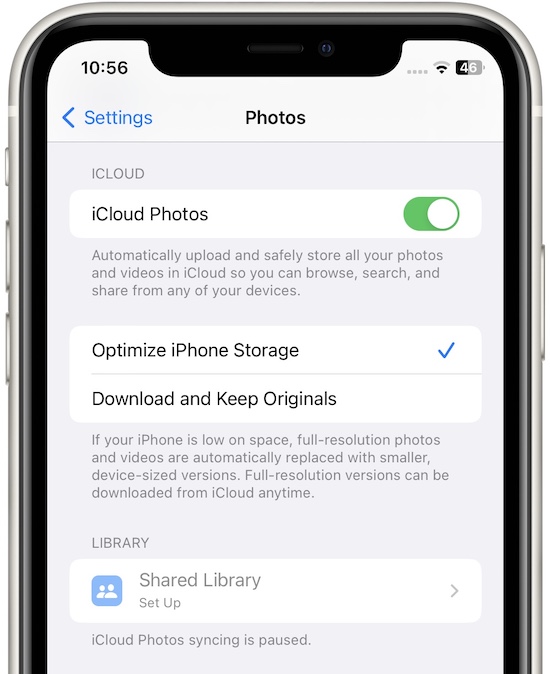 Общая библиотека фотографий icloud ios 16.1