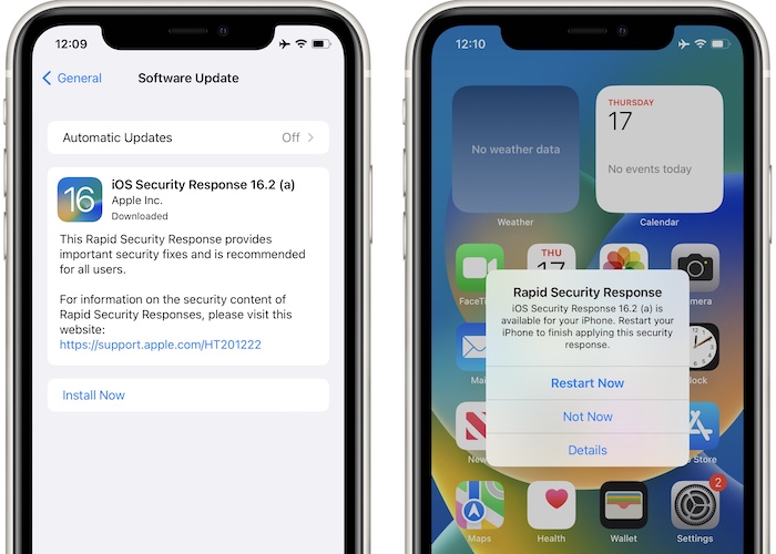 ios 16 реакция безопасности установка