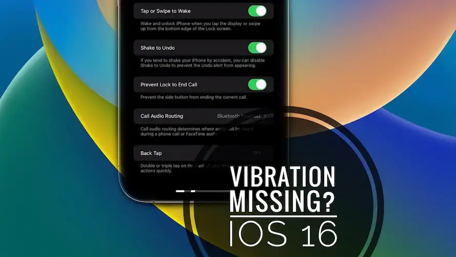 вибрация недоступна iOS 16