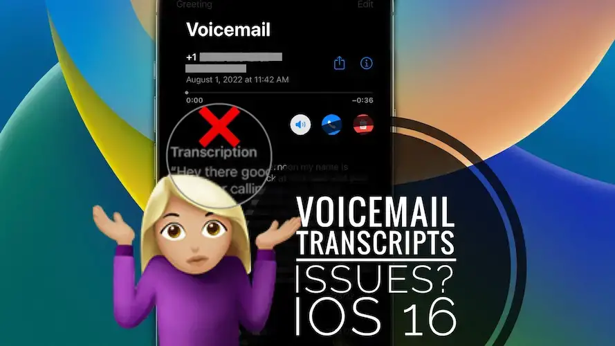 транскрипция голосовой почты не работает iOS 16