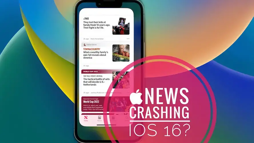 Apple News вылетает из iOS 16
