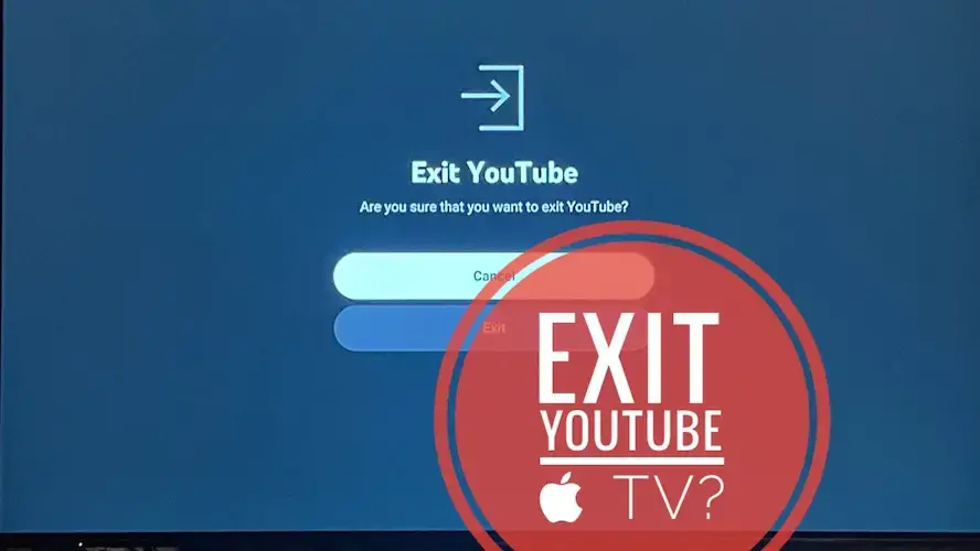 выход из youtube приглашение Apple tv