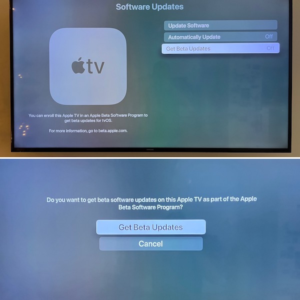 получать бета-обновления Apple TV