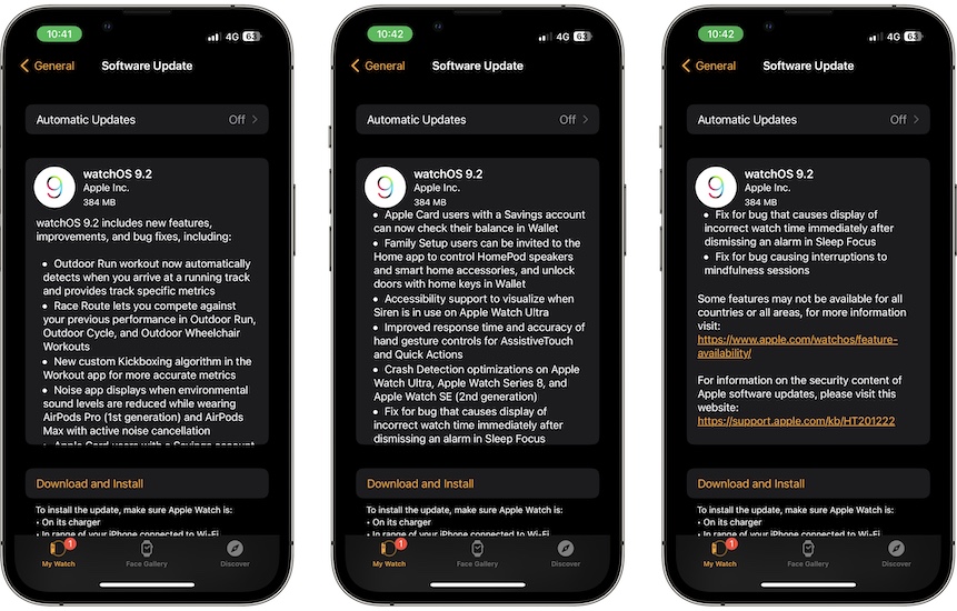 watchos 9.2 release notes