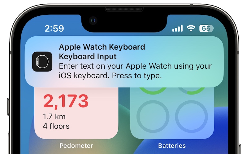 apple watch keyboard input notification keeps popping up
