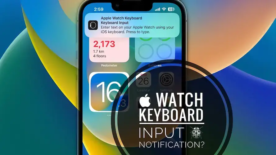 Уведомление о вводе с клавиатуры Apple Watch на iPhone