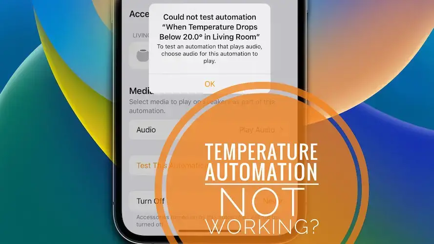Автоматизация температуры HomePod не работает