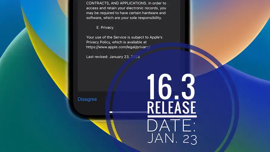 Дата выхода iOS 16.3 — 23 января.