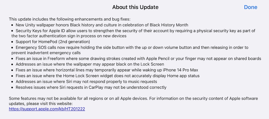 iOS 16.3 release notes