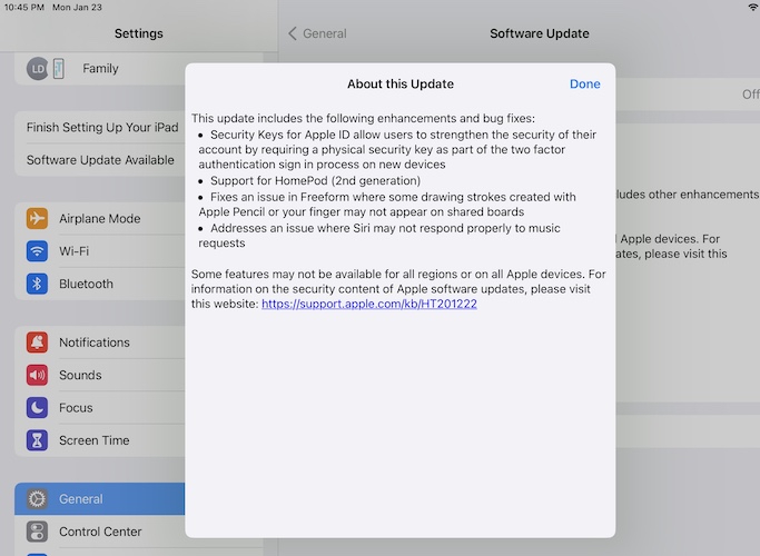 Примечания к выпуску iPadOS 16.3