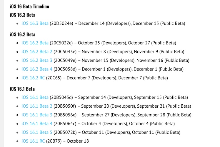 ios 16 beta release dates