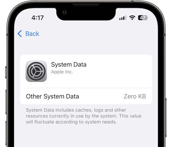 other system data zero kb