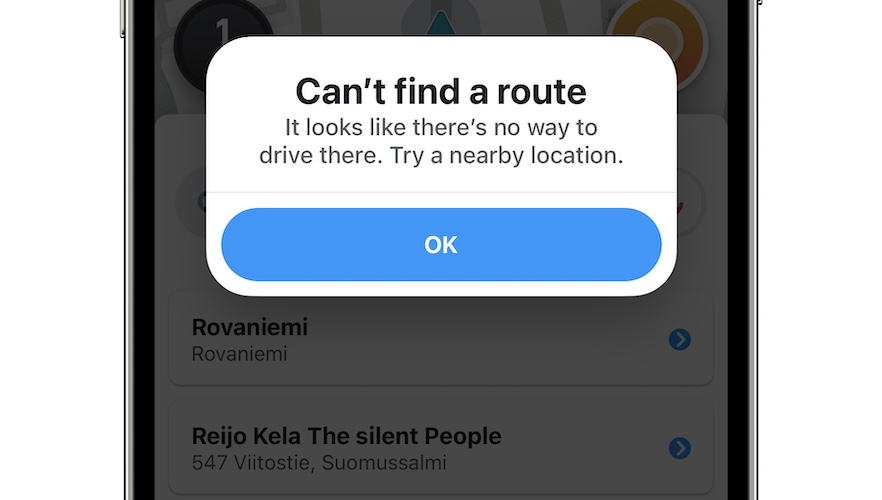 waze can't find a route