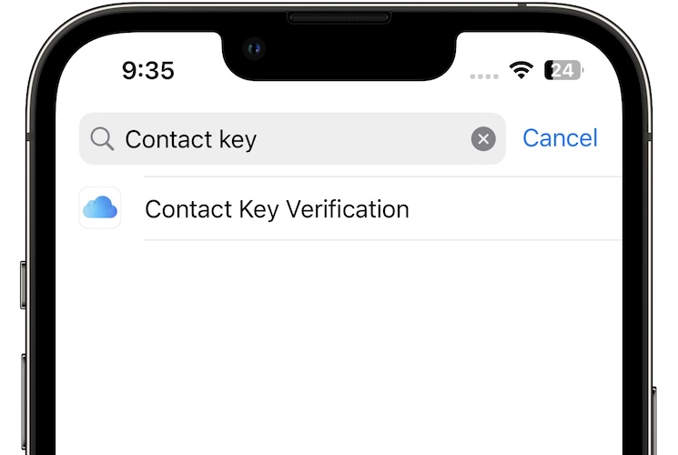 проверка контактного ключа ios 16.6