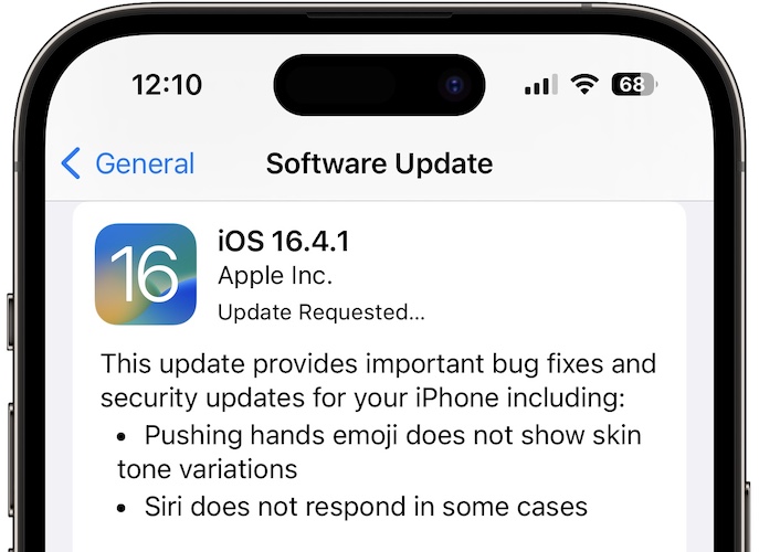 исправлены ошибки iOS 16.4.1
