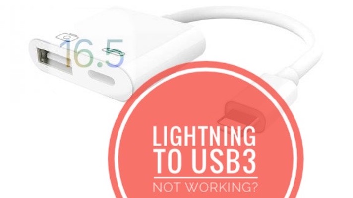 Адаптер камеры Lightning-usb 3 не работает iOS 16.5