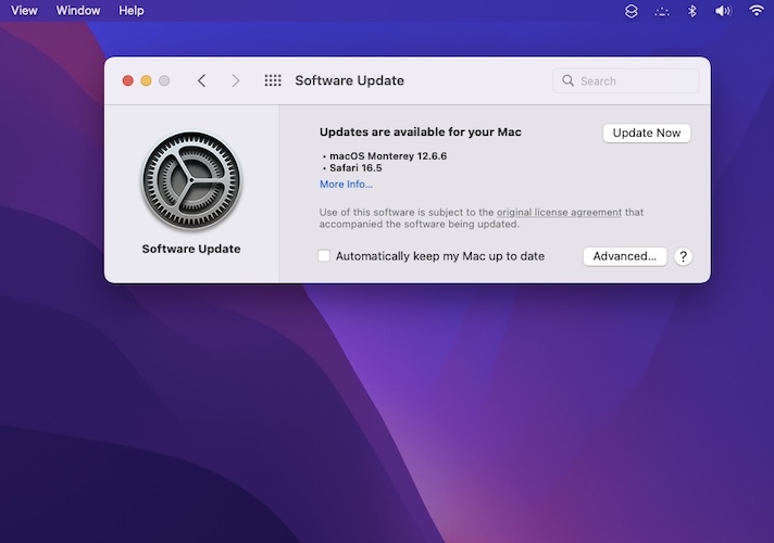 обновление MacOS 12.6.6