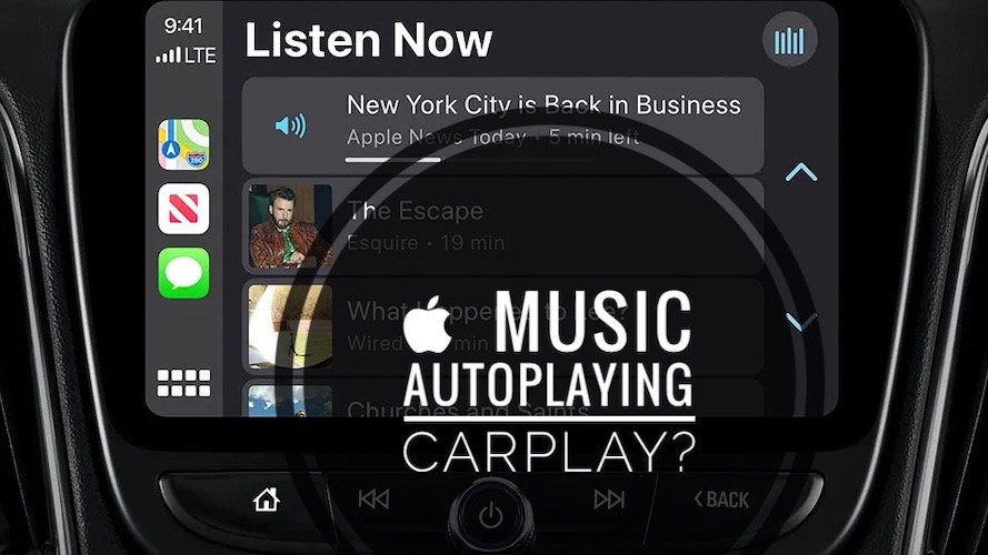 музыка играет автоматически на carplay