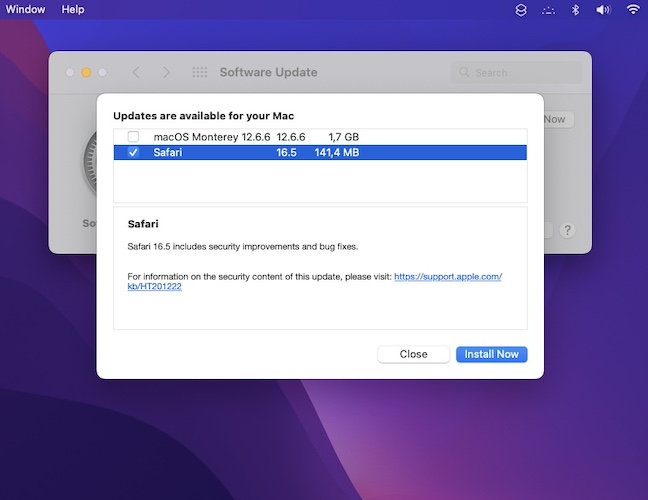 safari 16.5 release notes