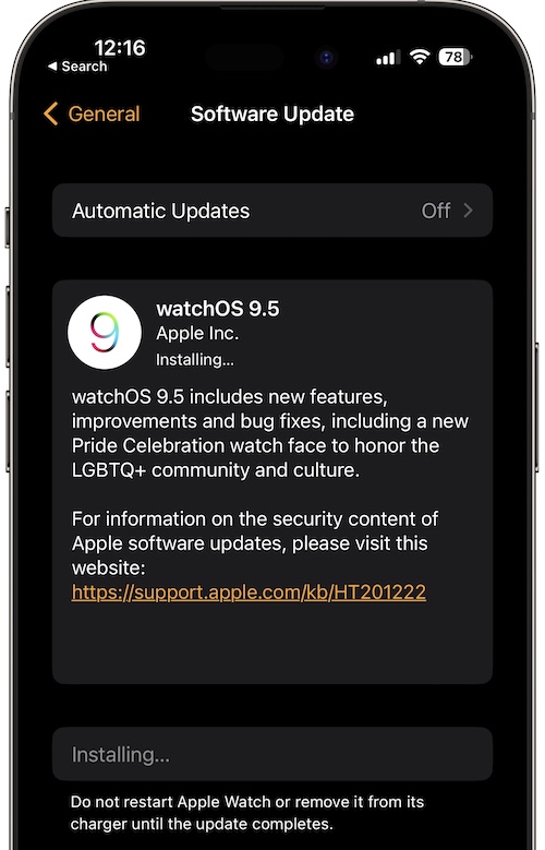 установить watchos 9.5