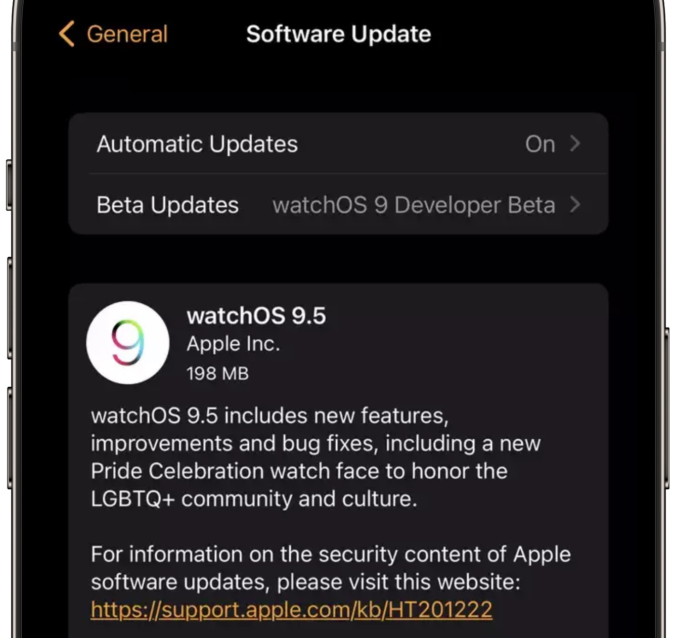 примечания к выпуску watchos 9.5