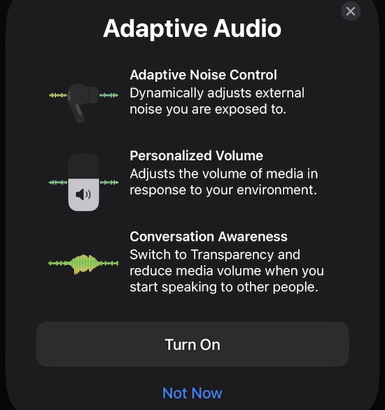 адаптивные аудио функции airpods pro 2