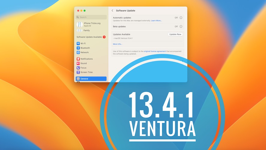 Обновление Macos Ventura 13.4.1