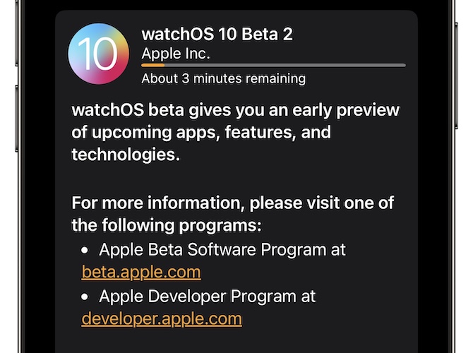 watchOS 10 beta 2 download
