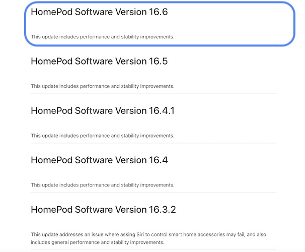 homepod 16.6 release notes