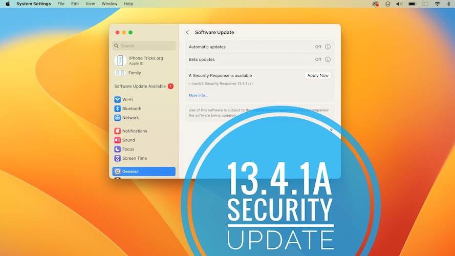 macos 13.4.1a обновление ответа системы безопасности