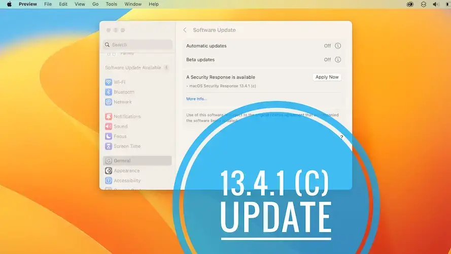 обновление MacOS 13.4.1c