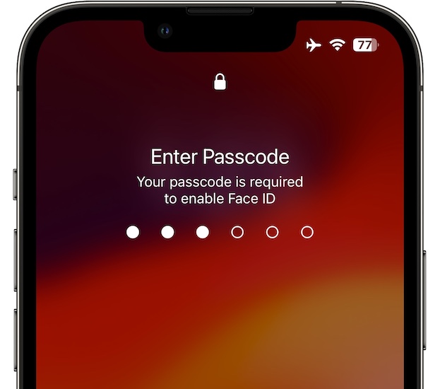 enter passcode field ios 17