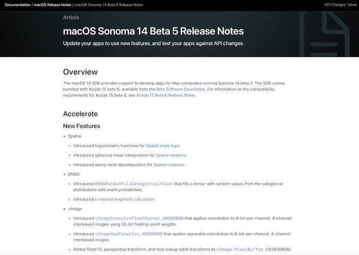 Примечания к выпуску Macos Sonoma 14 beta 5